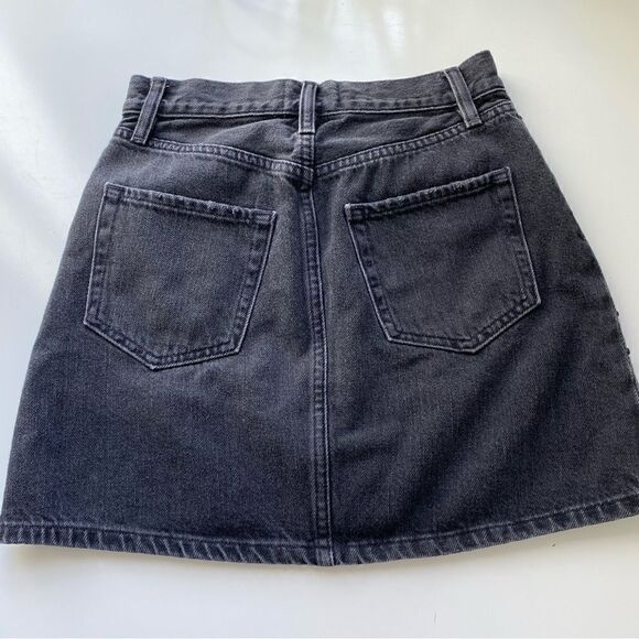 Frame Denim Studded Denim Skirt washed black gray Size 25 - Picture 2 of 10